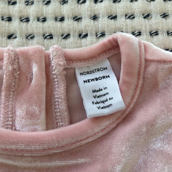 Nordstrom Pink Velvet Onesie - Picture 3 of 3